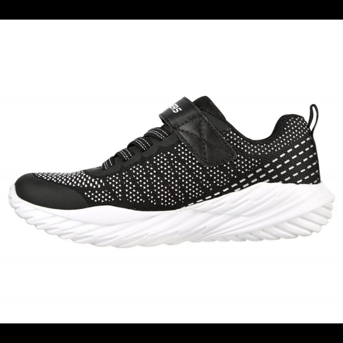 ⁦Skechers Kids' Nitro Sprint - Karvo Shoes- حذاء سكيتشرز نيترو سبيرينت للأطفال لون أسود ونعل أبيض⁩ - الصورة ⁦5⁩