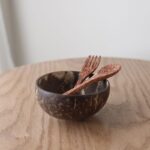 ⁦وعاء جوز الهند مع ملعقة و شوكة 12.5 *7.5 سم⁩ - الصورة ⁦4⁩