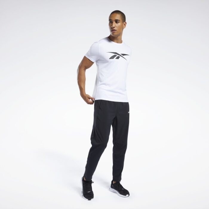 ⁦بنطلون ريبوك وورك ريدي ترك للرجال لون أسود - Reebok Men's Workout Ready Track Pants – Black⁩ - الصورة ⁦7⁩