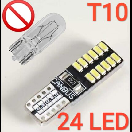 مصباح سيارة T10 ليد 24 شمعة فائق السطوع
