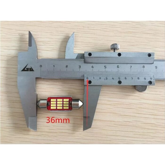 ⁦مصباح سيارة مع مبرد C5W LED 12 فائق السطوع 4014 LED زينون الحجم ±39مم⁩ - الصورة ⁦2⁩