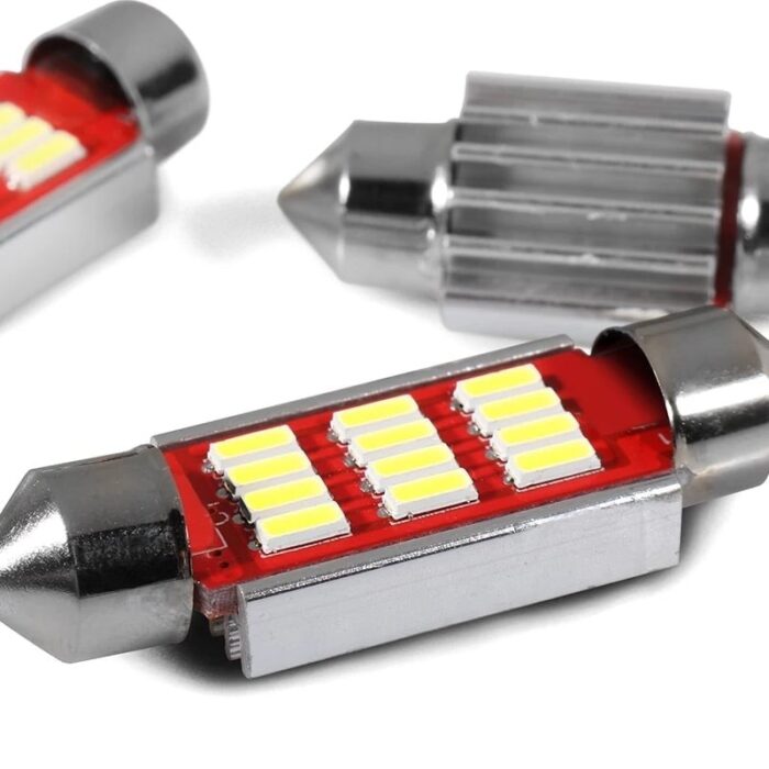 ⁦مصباح سيارة مع مبرد C5W LED 12 فائق السطوع 4014 LED زينون الحجم ±39مم⁩ - الصورة ⁦4⁩