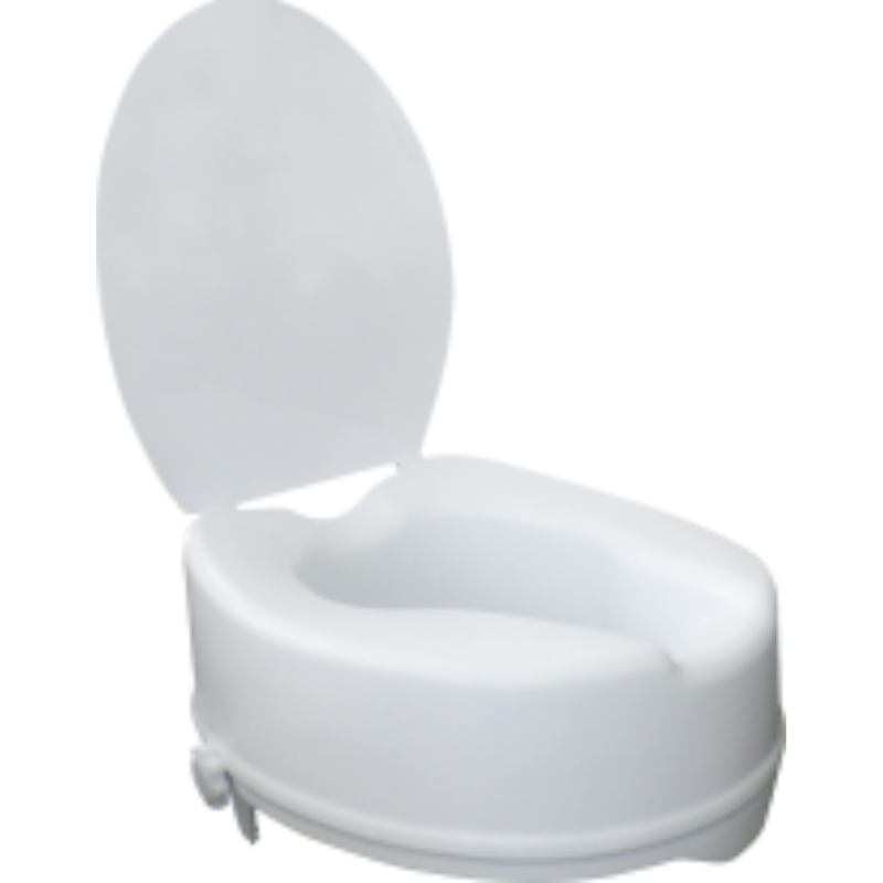 ⁦Flamingo Classic Elevated Commode Seat with Lid- 6⁩ - الصورة ⁦1⁩