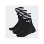 adidas Unisex' Solid Crew Socks 3 Pairs- جوارب اديداس كرو للجنسين (3 أزواج) لون أسود