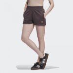 ⁦adidas Womens' Shorts - Brown- شورت اديداس ثلاث خطوط للنساء لون بني⁩ - الصورة ⁦3⁩