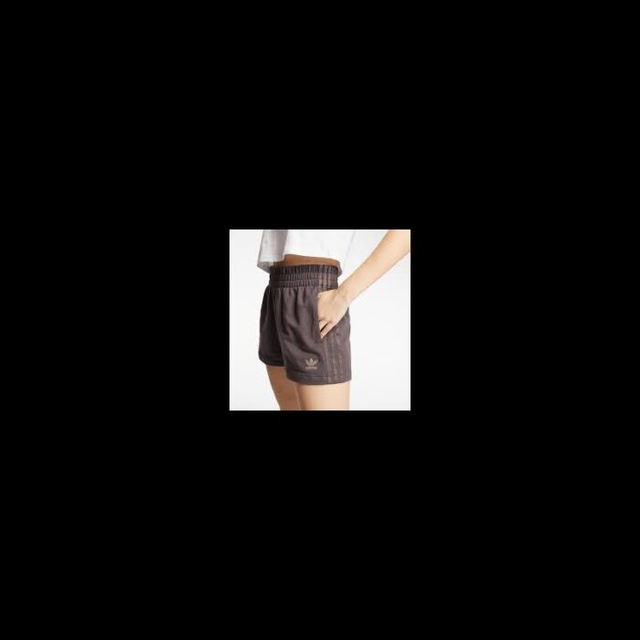 ⁦adidas Womens' Shorts - Brown- شورت اديداس ثلاث خطوط للنساء لون بني⁩ - الصورة ⁦5⁩