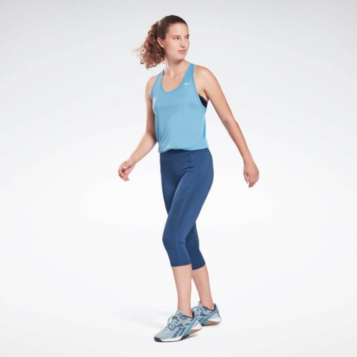 ⁦تيشيرت (حفر) ريبوك ورك اوت مش تانك للنساء لون أزرق - Reebok Women's Workout Ready Mesh Back Tank Top- Blue⁩ - الصورة ⁦4⁩