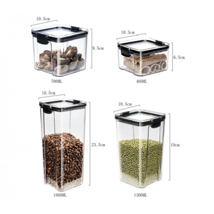 ⁦مطربان اكرليك شفاف للبقوليات950 مل محكم الاغلاق⁩ - الصورة ⁦3⁩