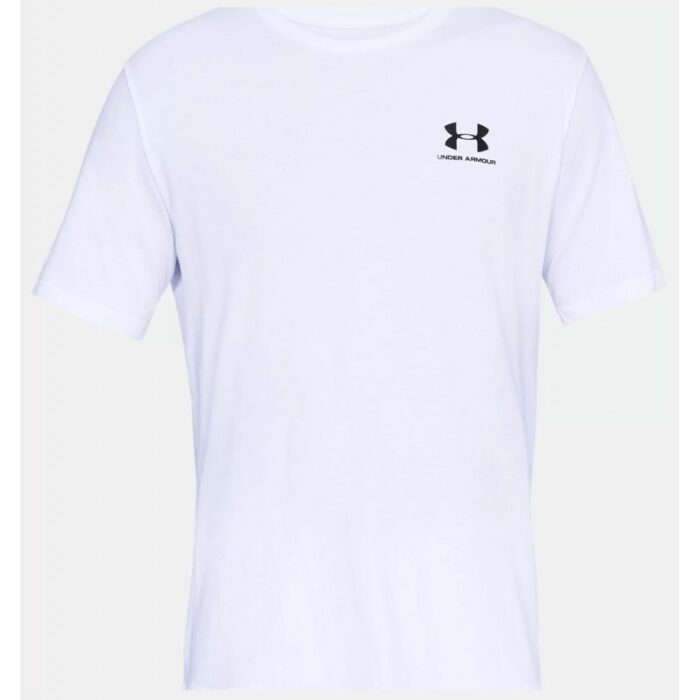 ⁦Under Armour Men's Sportstyle Left Chest T-Shirt - تيشيرت أندر آرمر سبورت ستايل ليفت تشيست بأكمام قصيرة للرجال لون أبيض⁩ - الصورة ⁦5⁩
