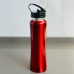 ⁦مطرة ماء ستانلس مع مصاصة - لون أحمر⁩ - الصورة ⁦6⁩