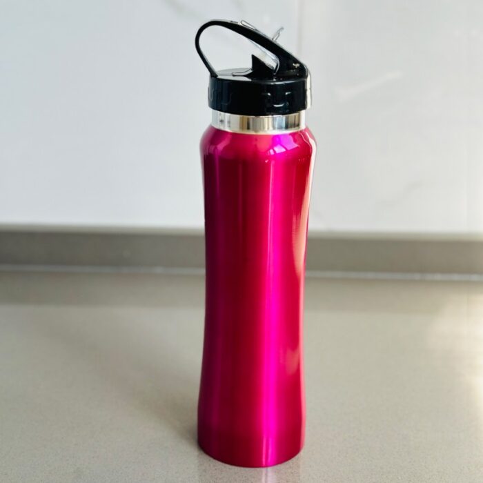 ⁦مطرة ماء ستانلس مع مصاصة - لون زهري⁩ - الصورة ⁦3⁩