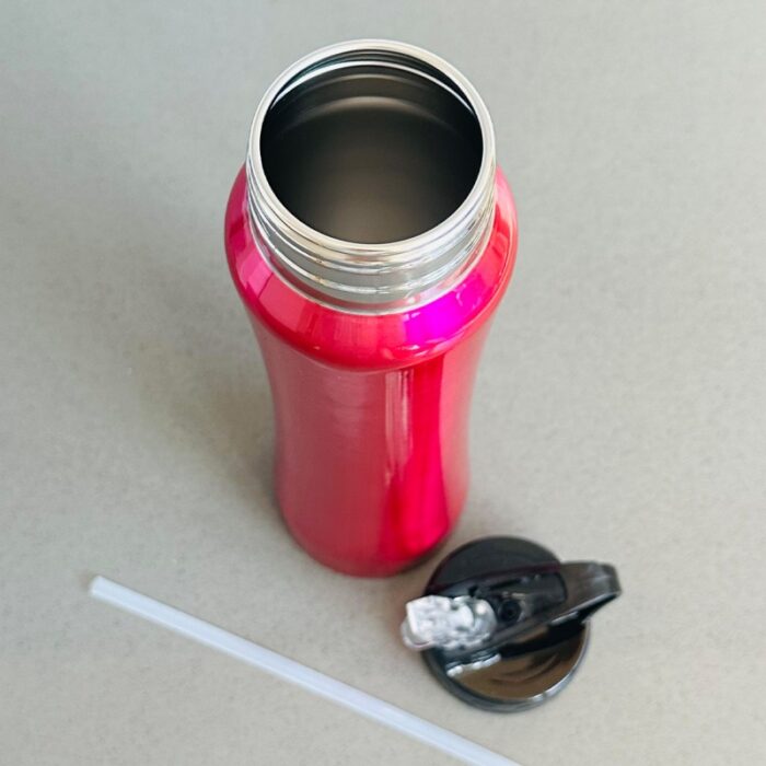 ⁦مطرة ماء ستانلس مع مصاصة - لون زهري⁩ - الصورة ⁦7⁩