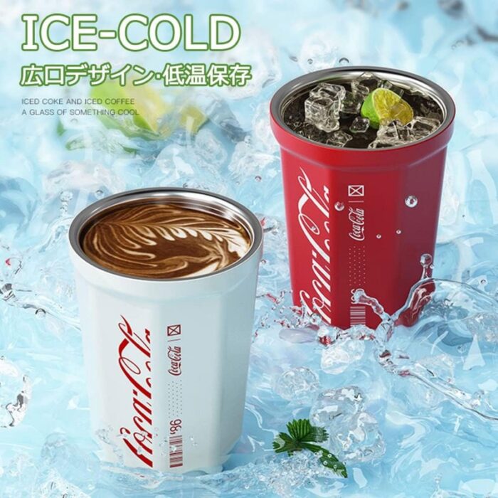 ⁦كاسة ستانلس مع غطاء حجم 350 مل لون أحمر⁩ - الصورة ⁦5⁩