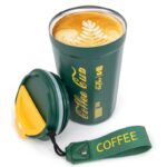 ⁦كاسة ستانلس مع غطاء حجم 350 مل لون أخضر غامق⁩ - الصورة ⁦2⁩