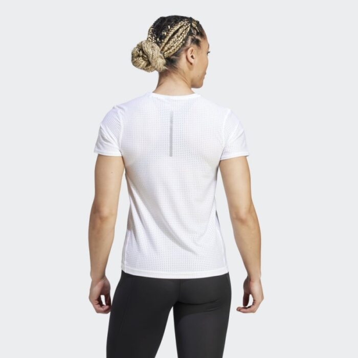 ⁦adidas Womens' Fast Running T-Shirt- تيشيرت اديداس فاست راننيغ للنساء لون أبيض⁩ - الصورة ⁦4⁩