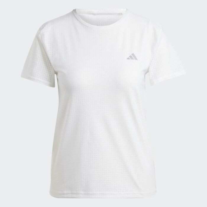 ⁦adidas Womens' Fast Running T-Shirt- تيشيرت اديداس فاست راننيغ للنساء لون أبيض⁩ - الصورة ⁦10⁩