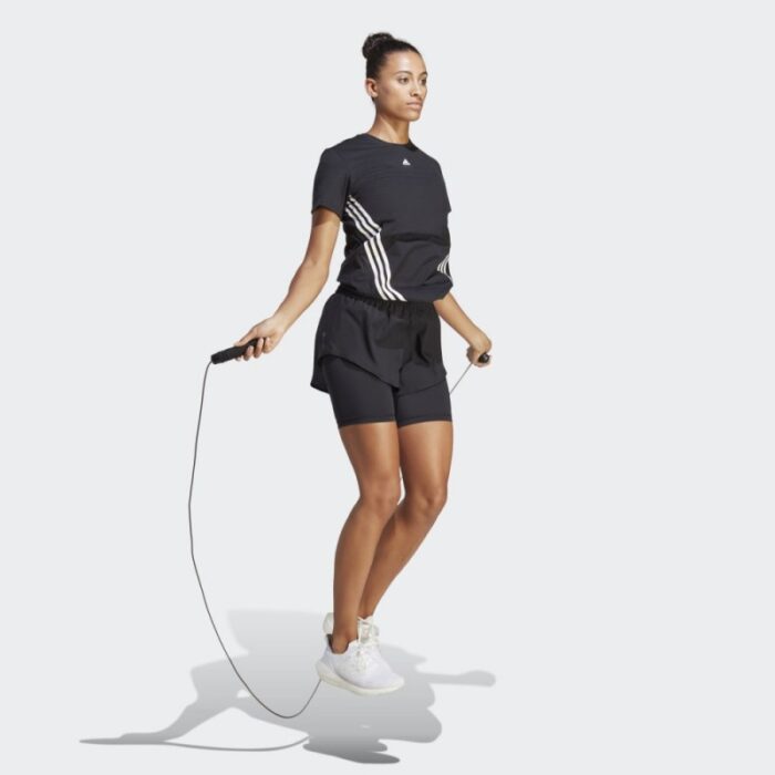 ⁦adidas HIIT HEAT.RDY Training 2-in-1 Shorts - Black- شورت اديداس هيل هيت ريدي للنساء لون أسود⁩ - الصورة ⁦6⁩