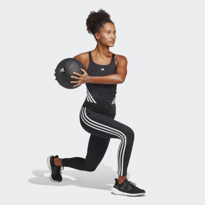 ⁦adidas  Womens' Train Icons 3-Stripes Tank Top - Black- توب تانك اديداس ترين ايكون ثلاث خطوط للنساء لون أسود⁩ - الصورة ⁦5⁩
