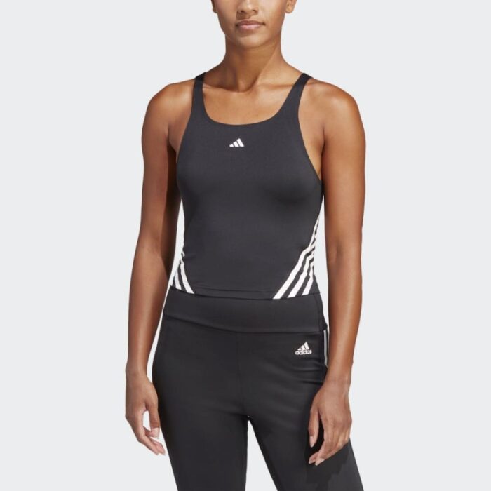 ⁦adidas  Womens' Train Icons 3-Stripes Tank Top - Black- توب تانك اديداس ترين ايكون ثلاث خطوط للنساء لون أسود⁩ - الصورة ⁦9⁩