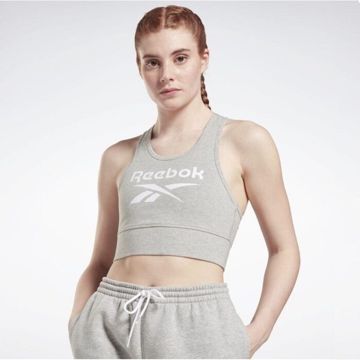 10326376_67fac099c54e8 Reebok Women's Identity Sports Bra- صدرية رياضية من ريبوك لون رمادي فاتح - الصورة 1