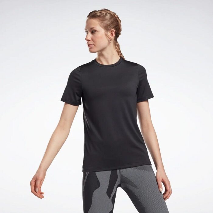 10326378_67fac09b6144a Reebok Women's Workout Ready Speedwick T-Shirts-تيشيرت ريبوك وورك اوت ريدي للنساء لون أسود - الصورة 1