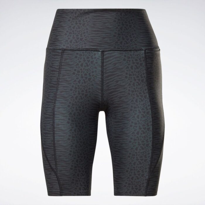 ⁦Reebok Women's Lux Bold High-Waisted Modern Safari PrIntense Short - شورت ضيق ريبوك رياضي للنساء⁩ - الصورة ⁦2⁩