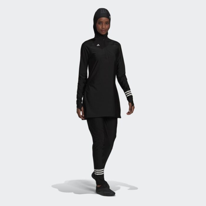 ⁦بنطلون اديداس ثلاث خطوط للسباحة للنساء لون أسود-adidas Womens' 3-STRIPES SWIM Pants- Black⁩ - الصورة ⁦6⁩