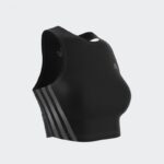 ⁦توب اديداس رن ايكون للنساء لون أسود-adidas Womens' Run Icons 3-Stripes Cooler Running Crop Top⁩ - الصورة ⁦3⁩