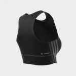 ⁦توب اديداس رن ايكون للنساء لون أسود-adidas Womens' Run Icons 3-Stripes Cooler Running Crop Top⁩ - الصورة ⁦5⁩