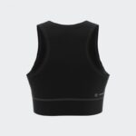 ⁦توب اديداس رن ايكون للنساء لون أسود-adidas Womens' Run Icons 3-Stripes Cooler Running Crop Top⁩ - الصورة ⁦6⁩