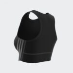 ⁦توب اديداس رن ايكون للنساء لون أسود-adidas Womens' Run Icons 3-Stripes Cooler Running Crop Top⁩ - الصورة ⁦7⁩