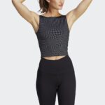 ⁦توب تانك اديداس برينت كلاش يوغا للنساء لون أسود- adidas Women's Print Clash Yoga Tank Top - Black⁩ - الصورة ⁦3⁩
