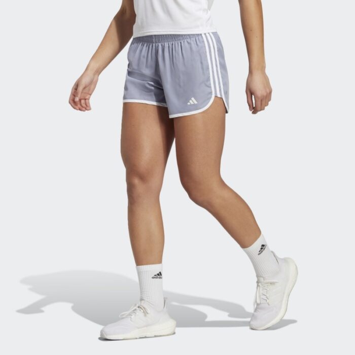 ⁦شورت اديداس ماراثون 20 للنساء لون بنفسجي فاتح- adidas Womens' Marathon 20 Running Shorts - Purple⁩ - الصورة ⁦2⁩