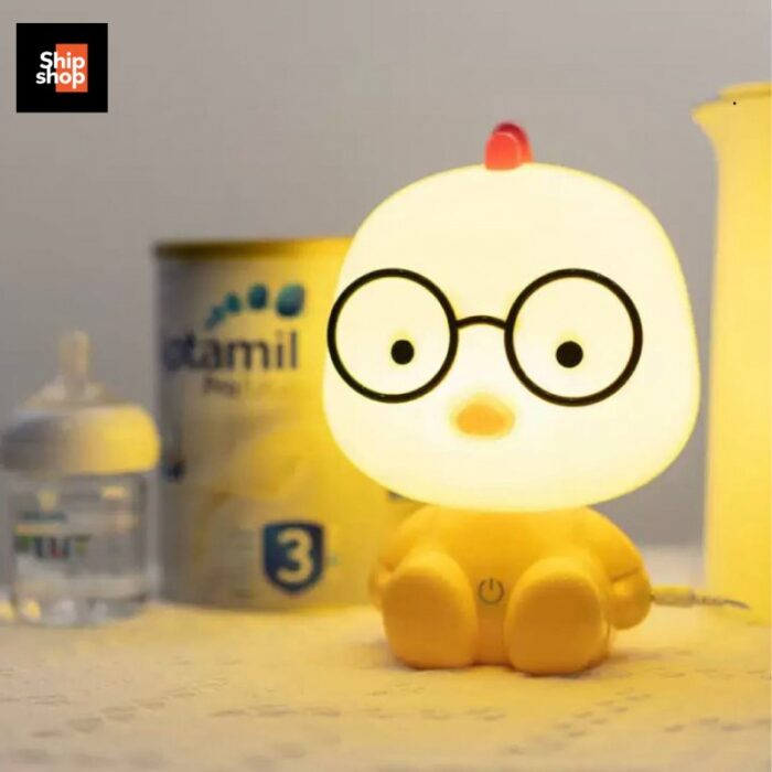 ⁦مصباح ديكور لغرف ومكتبة الأطفال LED على شكل صوص لون اصفر⁩ - الصورة ⁦3⁩