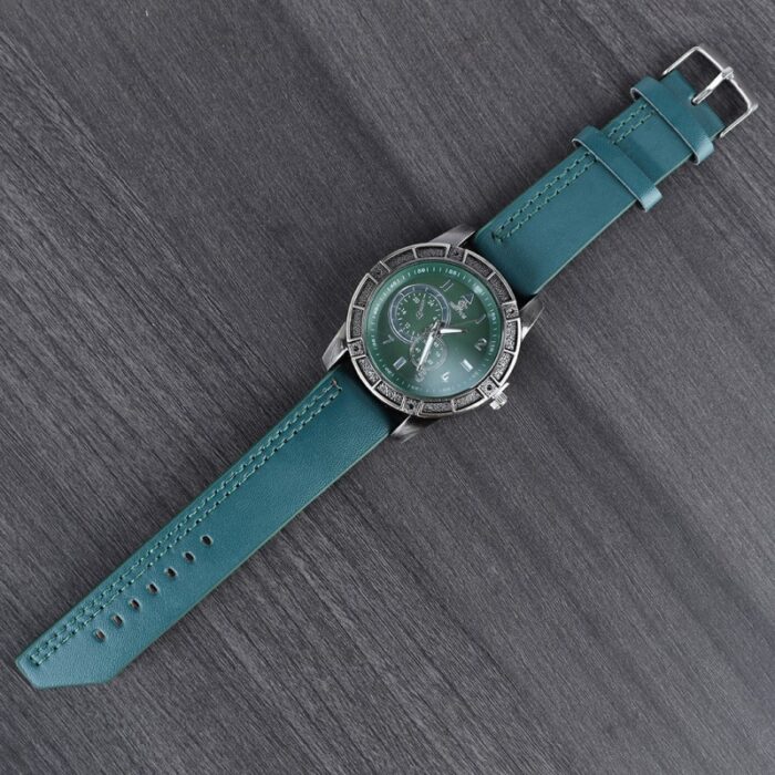 10334310_67fac920e2e2b ساعة يد للرجال جلد لون أخضر - الصورة 1