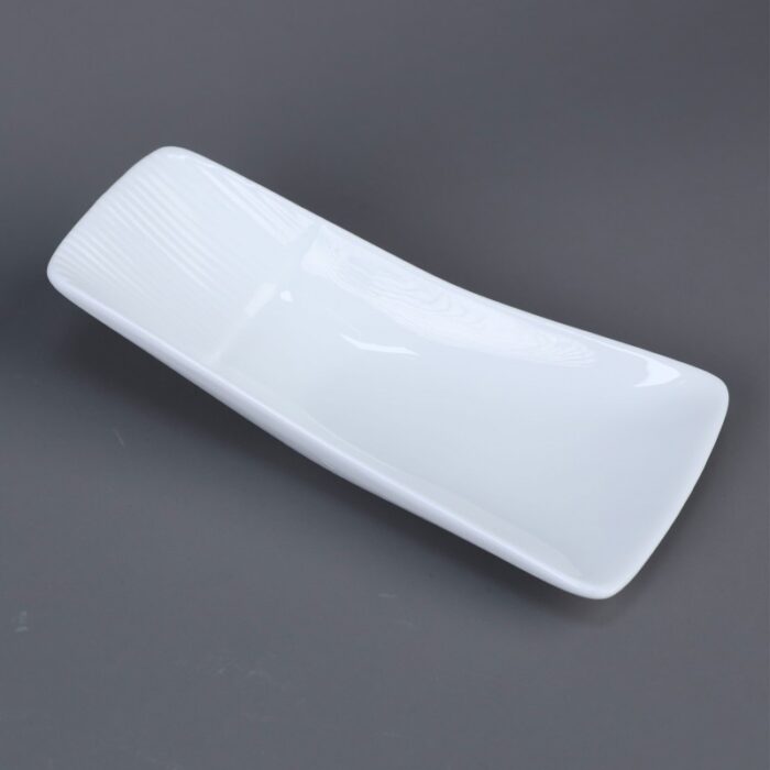 ⁦صحن مقبلات بورسلان صغير حجم 14.5×6 سم لون أبيض⁩ - الصورة ⁦3⁩