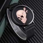 ساعة يد معدنية للرجال لون أسود من Skmei