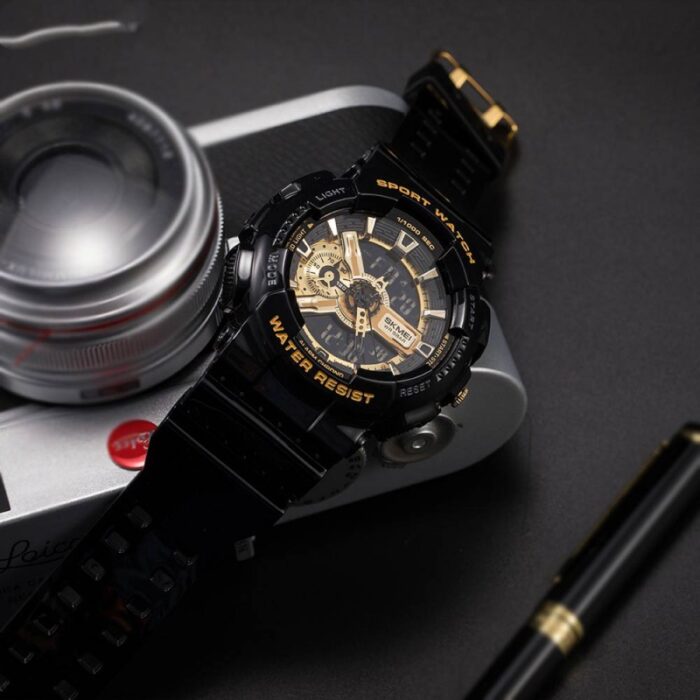 ⁦ساعة يد سيليكون للرجال لون أسود من Skmei⁩ - الصورة ⁦3⁩