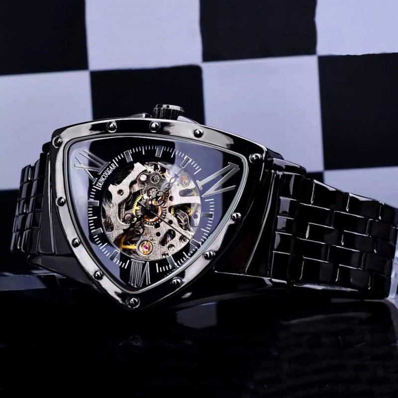 ⁦ساعة يد معدنية للرجال لون أسود من Winner⁩ - الصورة ⁦1⁩