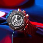 ⁦ساعة يد عقارب حزام سيلكون لون أسود⁩ - الصورة ⁦2⁩