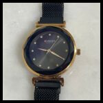 ساعة CURREN ستانلس ستيل ستاتي لون اسوج وذهبي