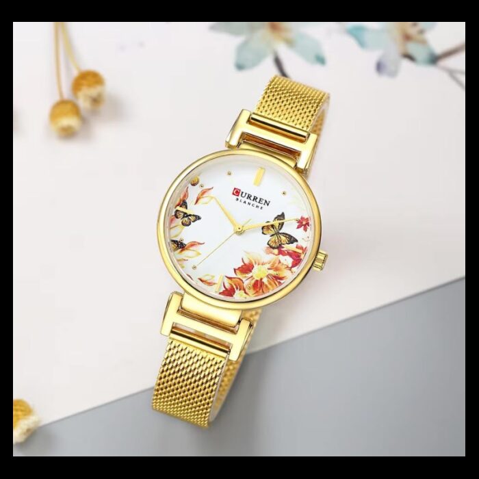 ⁦ساعة CURREN ستانلس ستيل ستاتي لون مورد ذهبي⁩ - الصورة ⁦2⁩