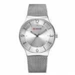 ساعة CURREN ستانلس ستيل رجالي لون فضي