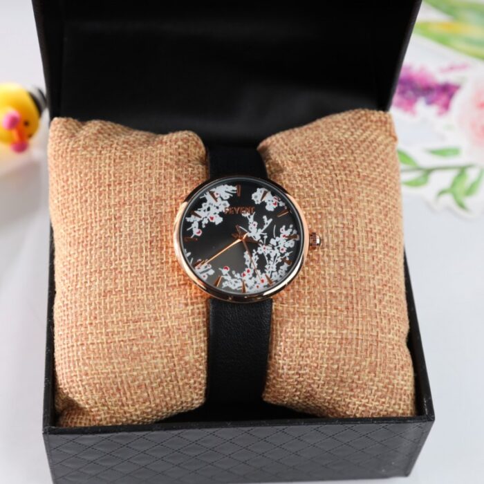 ⁦ساعه FEYERT ستاتي جلد لون اسود⁩ - الصورة ⁦4⁩