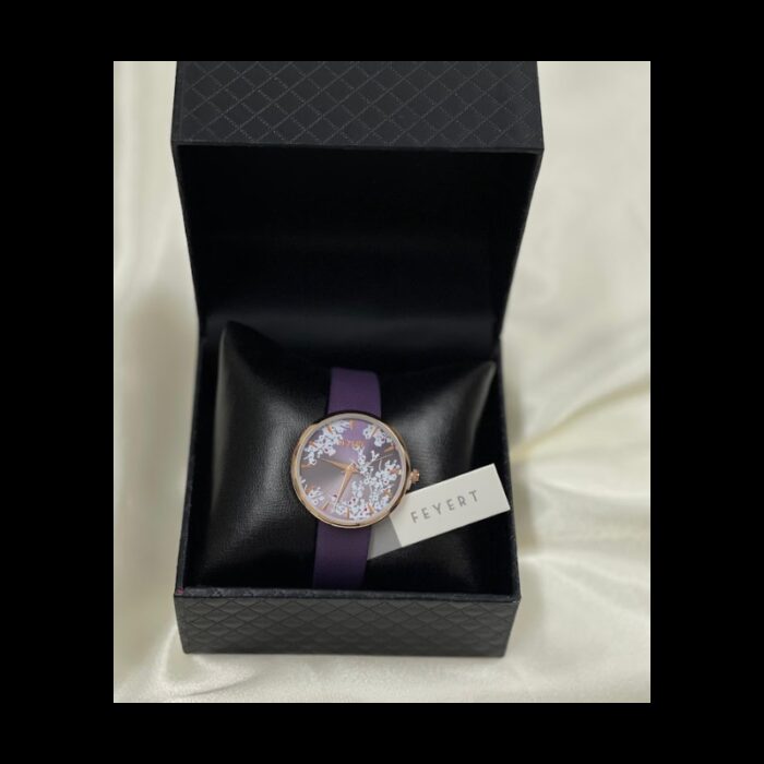 ⁦ساعه FEYERT ستاتي جلد لون بنفسجي⁩ - الصورة ⁦2⁩