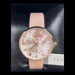 ساعه FEYERT ستاتي جلد لون زهري