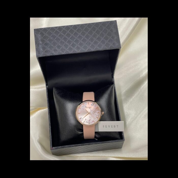 ⁦ساعه FEYERT ستاتي جلد لون زهري⁩ - الصورة ⁦2⁩