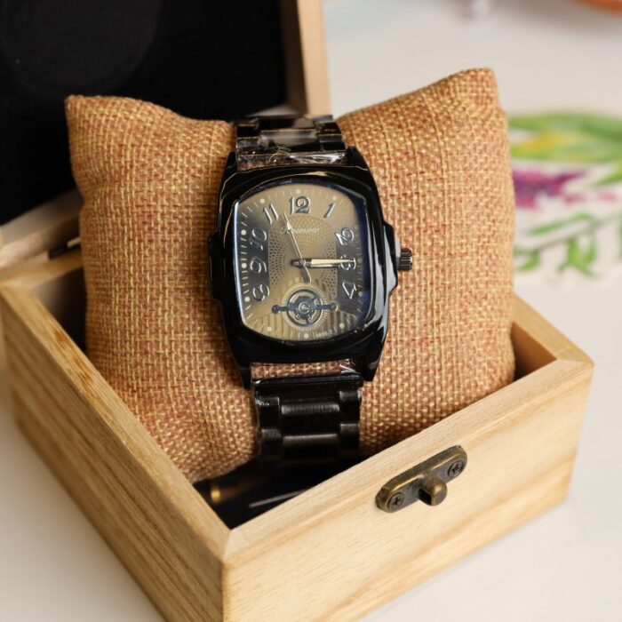 ⁦ساعات Aaimow رجالي-مربع لون اسود⁩ - الصورة ⁦2⁩