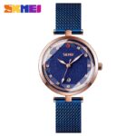 ⁦ساعة يد كوارتز ستانلس من skmei للنساء لون أزرق⁩ - الصورة ⁦3⁩