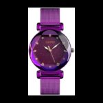 ساعة يد كوارتز ستانلس من skmei للنساء لون بنفسجي